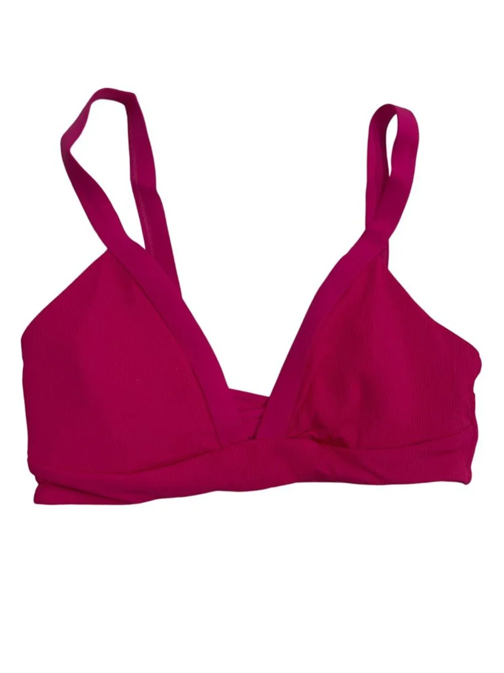 L*Space Ribbed Vera Bikini Top in Bougainvillea New Womens Swimsuit